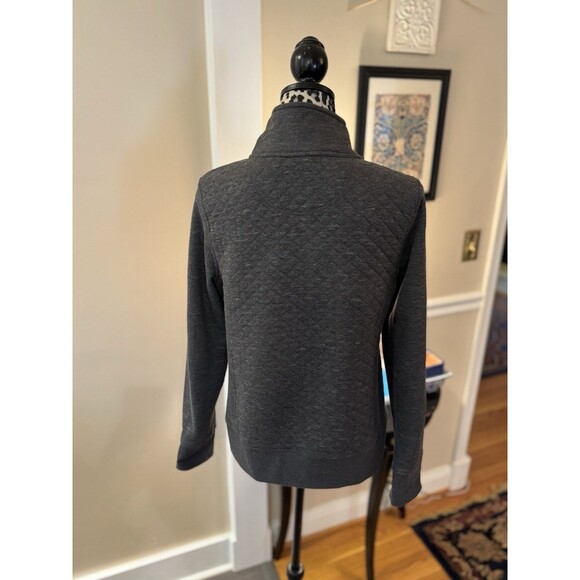 L.L Bean Jacket Women’s PXS Heathered Slate Gray Quilted Front Full Zip Outdoor - Picture 3 of 11